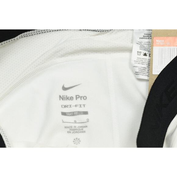NEW Nike Pro Men's White Dri-Fit Tight Fit Baselayer Leggings Regular Size L - Picture 8 of 8